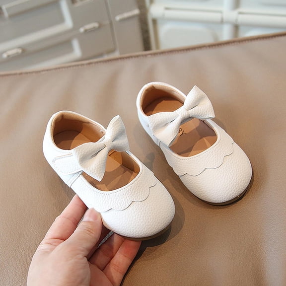 ATOGUTA Mary Jane Shoes Kids White Ballet Shoes Flower Girls Mary Jane Flats Dress Shoes Party Wedding