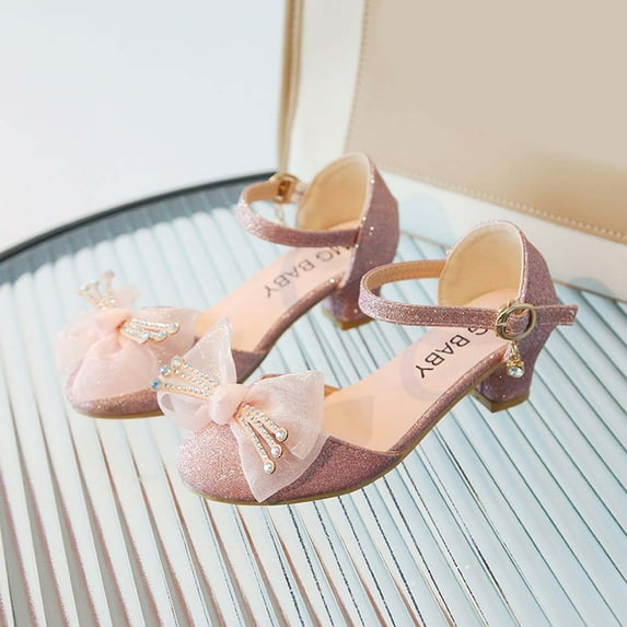 ATOGUTA Mary Jane Shoes for Toddler Girls Rhinestone Decoration Princess Shoes Casual Buckle Sandals