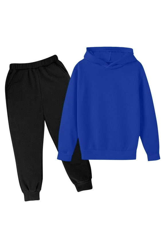 Outfits for Boys Girls Sweatshirt Joggers Sweatsuit Winter Playwear Outfits Clothing Sets Blue, Size 3T-10