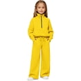 thumbnail image 1 of ATOGUTA Outfits for Girls Fashion Tracksuit Long Sleeve Pullover Sweatshirt Sweatpants Jogger Set Sweatsuit Size 5T-16, Yellow, 1 of 6