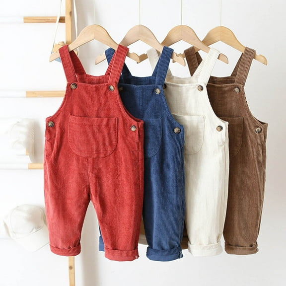 ATOGUTA Overalls for Girls Size 0-4T Summer Sleeveless Rompers Casual Beach Playsuit Travel Vacation Outfits Red