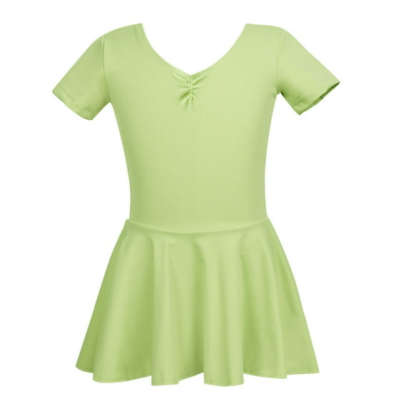 ATOGUTA Pageant Dresses for Girls Ballerina Dance Dress Ballet Leotards with Skirt Green, Size 3T-12