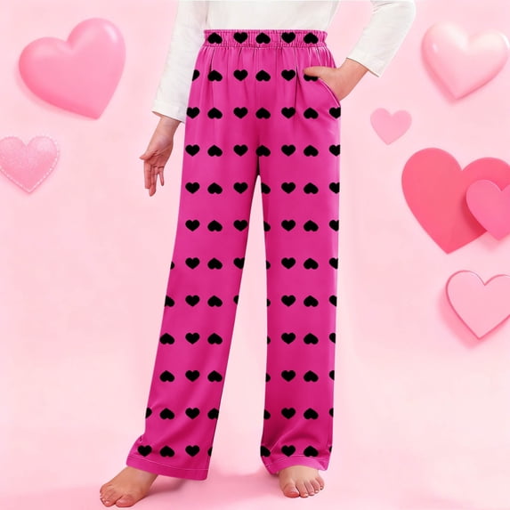 ATOGUTA Pants for Girls Long Sleep Plaid Pants Soft Lounge Pj Bottoms with Pockets