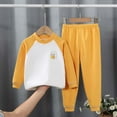 thumbnail image 1 of ATOGUTA Pajama Sets for Teen Boys Girls Long Johns Kids Base Layer Top Bottom Yellow Size 6M-16, 1 of 3