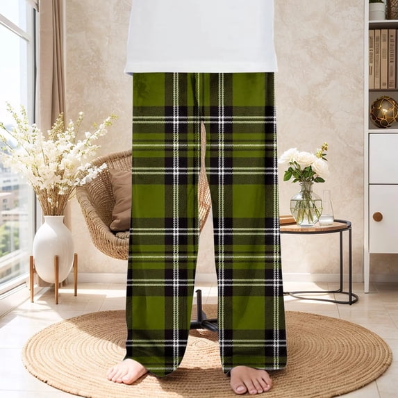 ATOGUTA Pants For Girls Flannel Long Plaid PJ Bottoms Boys Lounge Pants with Pockets Size 2T-14, Multicolor