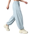 thumbnail image 1 of ATOGUTA Pants For Girls Elastic Waist Jogger Sweatpants Kids Teens Running Athletic Pants with Pockets Size 4T-15, Sky Blue, 1 of 5