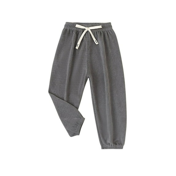 ATOGUTA Pants for Toddler Boys Girls Elastic Waist Baggy Joggers Fall School Uniform Hiking Pants Gray, Size 3T-9