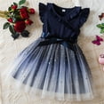 thumbnail image 1 of ATOGUTA Party Dress for Girls Summer Ruffle Sleeve Party Tulle Dresses Blue, Size 3T-8, 1 of 3