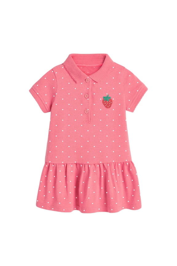 Pencil Dress for Girls A-line Swings Tiered Casual Skirt Lapel Party Dresses Size 2T-8, Red