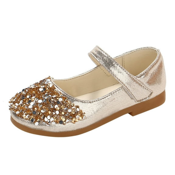 ATOGUTA Princess Shoes for Girls Crystal Leather Flats Party Princess Shoes