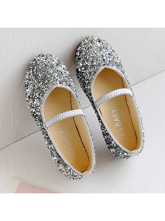 Princess Shoes for Toddler Girls Sequin Non-slip Flats Princess Shoes for Toddler/Little Kid/Big Kid