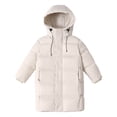 thumbnail image 1 of ATOGUTA Puffer Jacket Boys Insulated Long Quilted Winter Down Coat Warm Hooded Parka Snow Coats Size 4T-13, Beige, 1 of 8