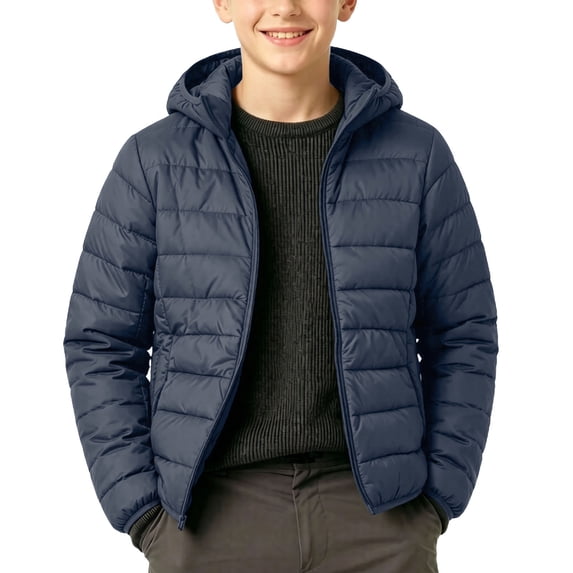 ATOGUTA Puffer Jacket for Boys Warm Kids Zip up Long Sleeve Winter Quilted Jackets Coat Outerwear