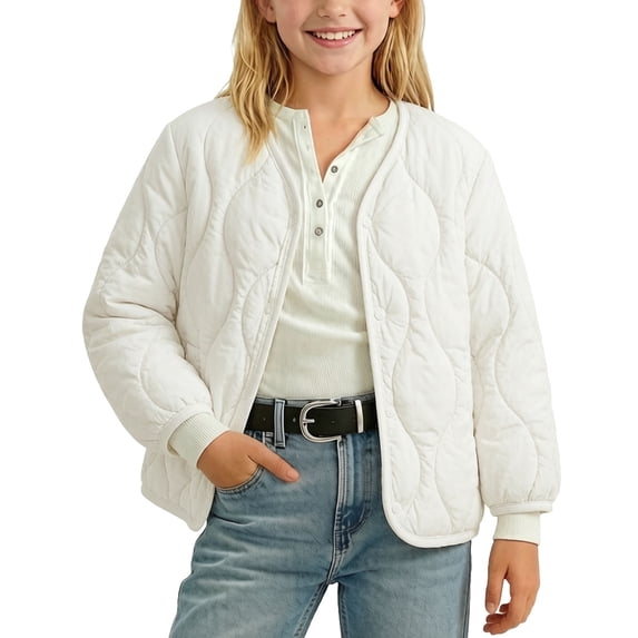 ATOGUTA Puffer Jacket for Girls Warm Kids Zip up Long Sleeve Winter Quilted Jackets Coat Outerwear