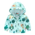 thumbnail image 1 of ATOGUTA Puffer Jackets for Boys Girls and Girls Cute Print Zip Up Hooded Jacket Boys Girls Long Sleeve Windproof Coat Light Blue, Size 18M-5T, 1 of 5