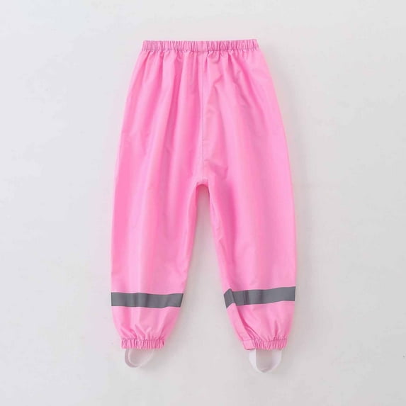 ATOGUTA Rain Pants Girls Flower Print Rain Rainwear Kids Windproof Mud Dirty Proof Elastic Trousers for Boys Girls Pink, Size 2-12 Years