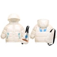 thumbnail image 1 of ATOGUTA Raincoat for Boys Hooded Fleece Lined Warm Winter Caot Windproof Rain Jacket White, Size 2T-8, 1 of 4