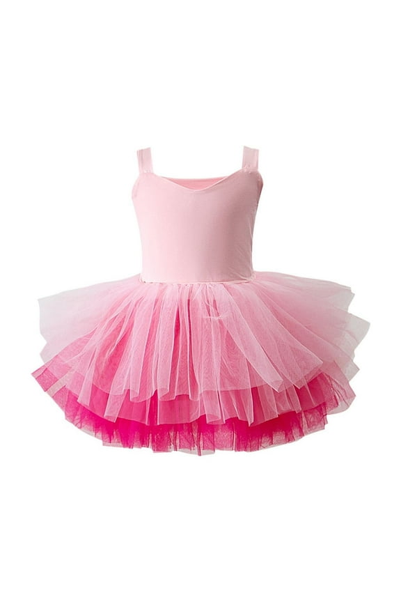 Romper Toddler Girl Ballet Tutu Dress Straps Leotards Ballerina Outfit Dance Outfits for Kids Pink, 6M-3T