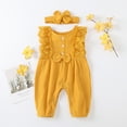 thumbnail image 1 of ATOGUTA Rompers for Baby Girls Flutter Sleeve Lace Bow Jumpsuit Clothes, 1 of 5
