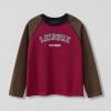 thumbnail image 1 of ATOGUTA School Shirts for Boys Contrast Patchwork Raglan Sleeve T Shirt Basic Long Sleeve Casual Tee Tops for Boys Girls Wine, Size 5T-15, 1 of 5