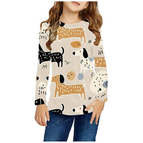 ATOGUTA School Shirts for Boys Girls Graphic T Shirts Cute Color Block Long Sleeve Crewneck Tops Fall Clothes Multicolor 3T-14