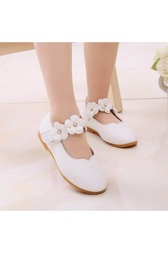 School Shoes for Teen Girls Flower Non-slip Flats Princess Shoes