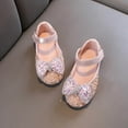 thumbnail image 1 of ATOGUTA School Shoes for Teen Girls Pink Ballet Shoes Flower Girls Mary Jane Flats Sequined Pearl Crystal Dress Shoes for Party Wedding, 1 of 4