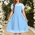 thumbnail image 1 of ATOGUTA School Uniform Girls Dress Ruffle Tulle Tutu Dresses Cute Summer Party Princess Sundress Size 5T-16. Light Blue, 1 of 5