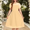 thumbnail image 1 of ATOGUTA School Uniform Girls Dress Ruffle Tulle Tutu Dresses Cute Summer Party Princess Sundress Size 5T-16. Yellow, 1 of 5