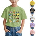 thumbnail image 1 of ATOGUTA School Uniform Shirts for Boys Green Short Sleeve Kids Crewneck Pullover Tees Casual Graphic T-Shirts for Boys 3-15 Years, 1 of 5