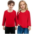 thumbnail image 1 of ATOGUTA School Uniform Shirts for Girls Kids Basic Crewneck T-Shirts Top for Boys 2 Pack Red, 1T-11, 1 of 5