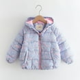 thumbnail image 1 of ATOGUTA Sequin Jacket for Girls Hooded Puffer Jacket Kids Winter Quilted Down Coats Size 3T-11, Blue, 1 of 6