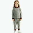 thumbnail image 1 of ATOGUTA Sets For Girls Long Sleeves and Pants 2 Pieces Fall And Winter Pjs Set Kid Sleepwear Size 0-12, Coffee, 1 of 5