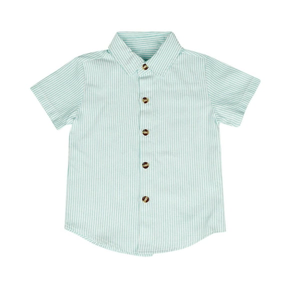 ATOGUTA Shirt Kids Short Sleeve Dress Shirts Formal Uniform Woven Kids' Casual Collared Shirt Green, Size 3T-11