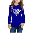 thumbnail image 1 of ATOGUTA Shirt for Toddler Girls Blue Long Sleeve Shirts Kids Fashion Crewneck Tunic Tops Halloween Shirt Size 3T-14, 1 of 5