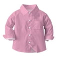 thumbnail image 1 of ATOGUTA Shirts for Boys Button-Down Long Sleeve Shirt Back to School Dress Shirts Pink, Size 6M-8, 1 of 5