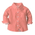 thumbnail image 1 of ATOGUTA Shirts for Boys Button-Down Long Sleeve Shirt Back to School Dress Shirts Watermelon Red, Size 6M-8, 1 of 5