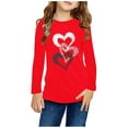 thumbnail image 1 of ATOGUTA Shirts for Boys Girls Casual Crew Neck Tops Fall Winter Blouses Red, Size 3T-14, 1 of 5