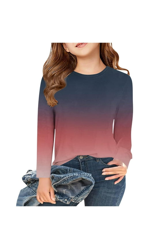 Shirts for Boys Girls Unisex Soft Cute Casual Crewneck T Shirts Tops Red, Size 3T-14