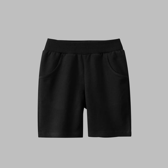 ATOGUTA Shorts for Boys Girls Summer Cotton Shorts Pull On Active Jogger Shorts for Kids Black, Size 1T-9