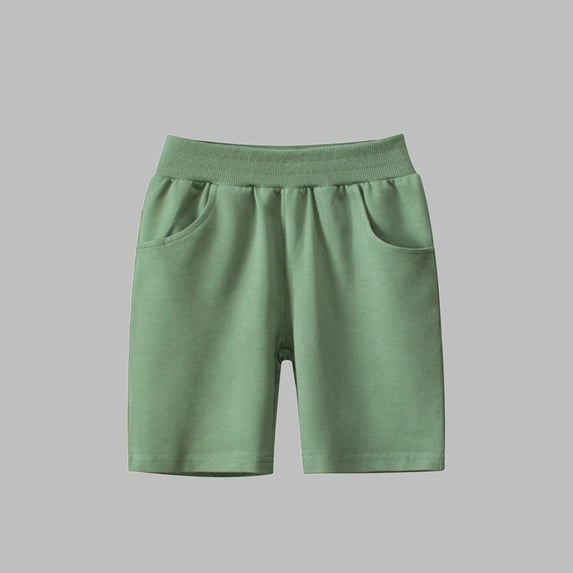 ATOGUTA Shorts for Teens Boys Girls Summer Cotton Shorts Pull On Active Jogger Shorts for Kids Green, Size 1T-9