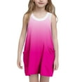 thumbnail image 1 of ATOGUTA Size 5T-14 Girls Prom Dresses Casual Summer Straps Romper Dresses Tennis Dresses With Pockets Hot Pink, 1 of 4