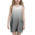 thumbnail image 1 of ATOGUTA Size 5T-14 Little Girl Dresses Casual Summer Straps Romper Dresses Tennis Dresses With Pockets Gray, 1 of 4