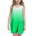 thumbnail image 1 of ATOGUTA Size 5T-14 Prom Dresses for Girls Casual Summer Straps Romper Dresses Tennis Dresses With Pockets Green, 1 of 4