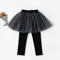 thumbnail image 1 of ATOGUTA Skirt Leggings for Girls School Uniform Pants Ruffle Skirt Tulle Kids Pull On Warm Clothes Size 2T-12, Black, 1 of 3