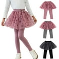 thumbnail image 1 of ATOGUTA Skirt Leggings for Girls School Uniform Pants Ruffle Skirt Tulle Kids Pull On Warm Clothes Size 2T-12, Pink, 1 of 6