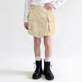 thumbnail image 1 of ATOGUTA Skirts for Girls Khaki Elastic High Waist A-Line Short Mini Skirt for School Casual 1T-15, 1 of 7