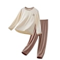 thumbnail image 1 of ATOGUTA Skorts Sets Girl 2 Piece Outfits Kids Long Sleeve T-Shirts and Elastic Waist Wide Leg Pants Size 2T-15 Summer Clothes Coffee, 1 of 4