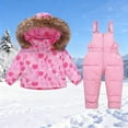 thumbnail image 1 of ATOGUTA Snow Sets for Girls 2-Piece Ski Jacket and Snowbib Snowsuit Set Windproof Waterproof Winter Outerwear Size 1T-6, Pink, 1 of 6