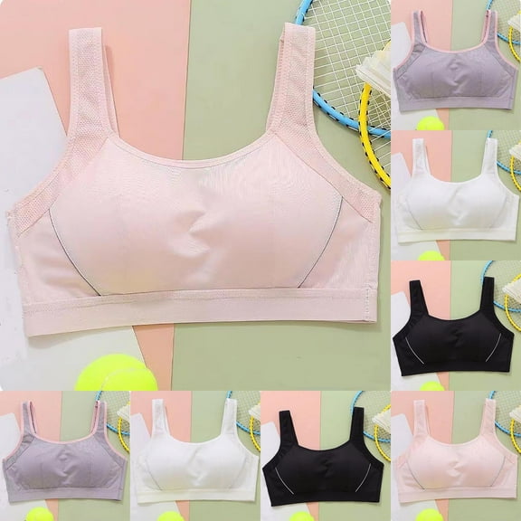 ATOGUTA Sports Bra Girls Size 12-15 Kids Athletic Seamless Camis Dance Yoga Crop Tops Pink